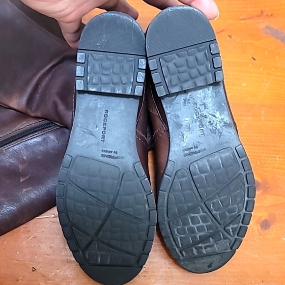 ROCKPORT WOMEN'S TRISTINA GORE TALL LEATHER WATERPROOF WIDE CALF BROWN BOOTS 7 - Picture 12 of 16